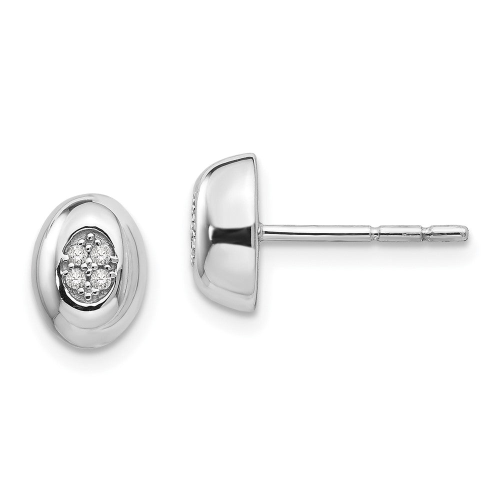 Sterlingsilber-Ohrstecker mit Diamant, rhodiniert, White Ice