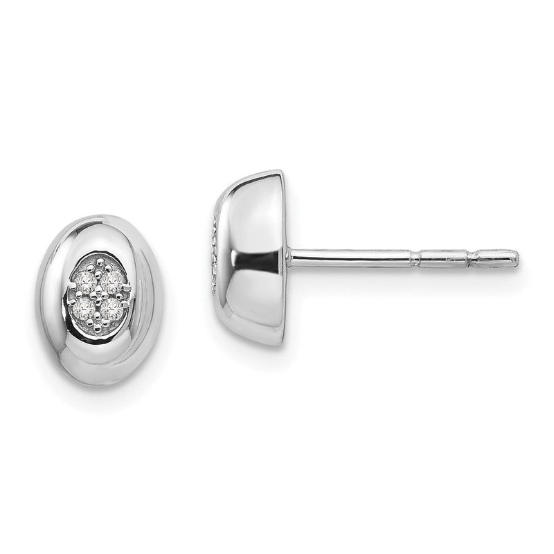Sterlingsilber-Ohrstecker mit Diamant, rhodiniert, White Ice