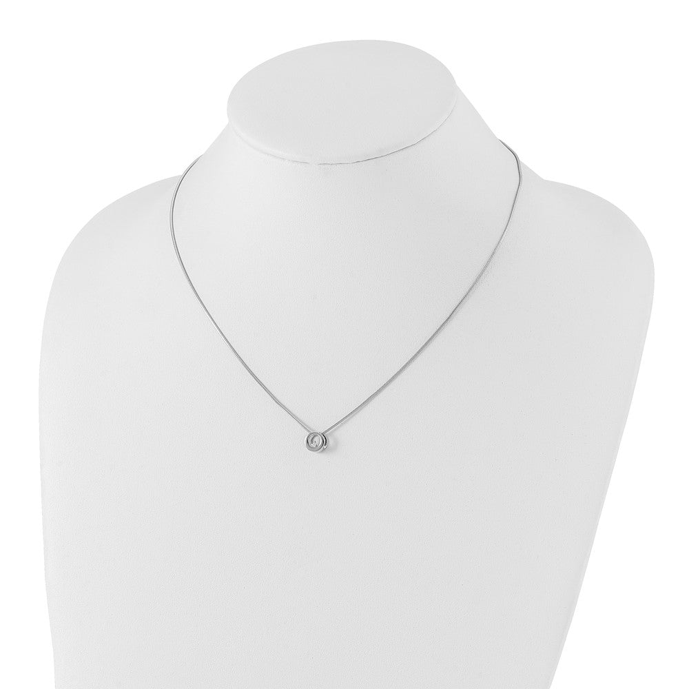 Sterlingsilber Weiß Eis Rhodiniert 18 Zoll Diamant Offen Kreis Halskette mit 2 Verlängerung
