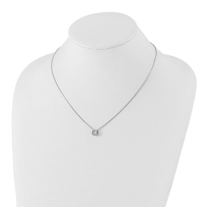 Sterlingsilber Weiß Eis Rhodiniert 18 Zoll Diamant Offen Kreis Halskette mit 2 Verlängerung