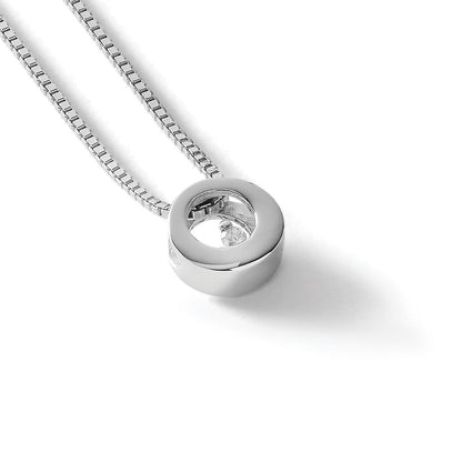 Sterlingsilber Weiß Eis Rhodiniert 18 Zoll Diamant Offen Kreis Halskette mit 2 Verlängerung
