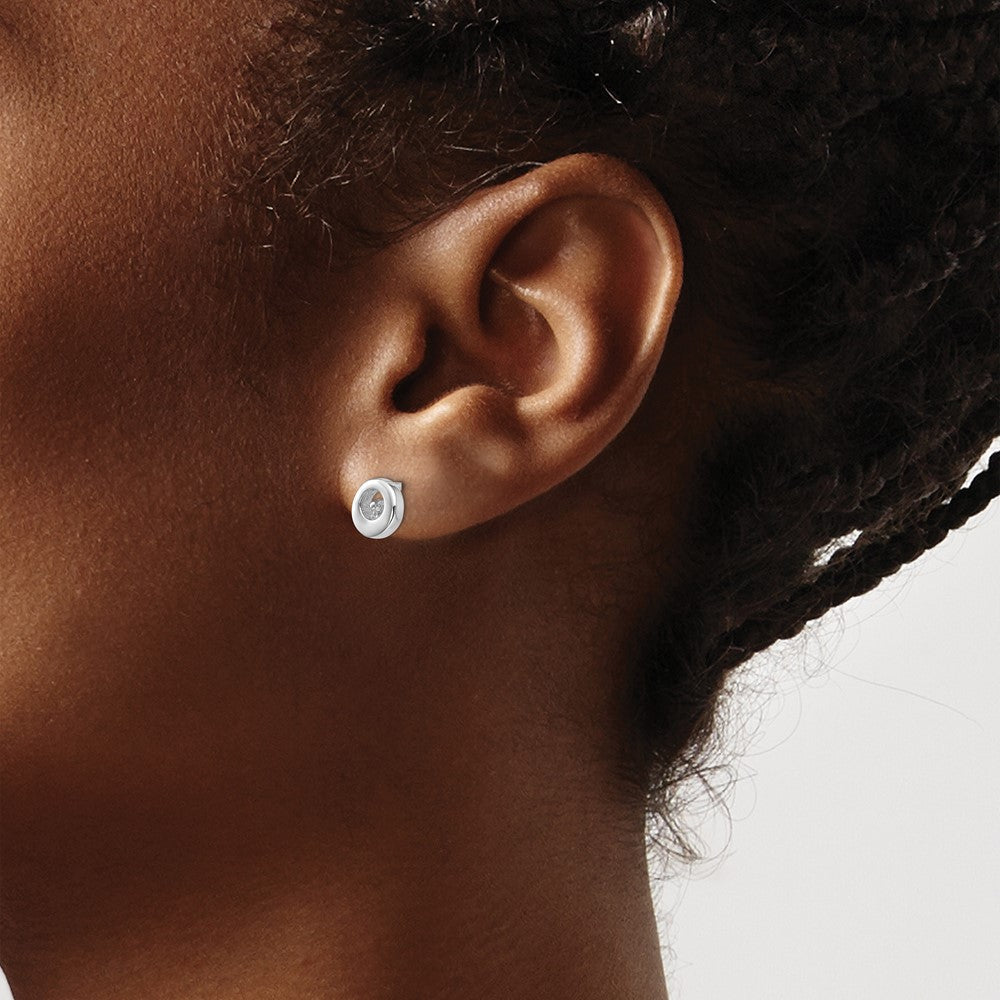 White Ice Diamant-Ohrstecker aus rhodiniertem Sterlingsilber