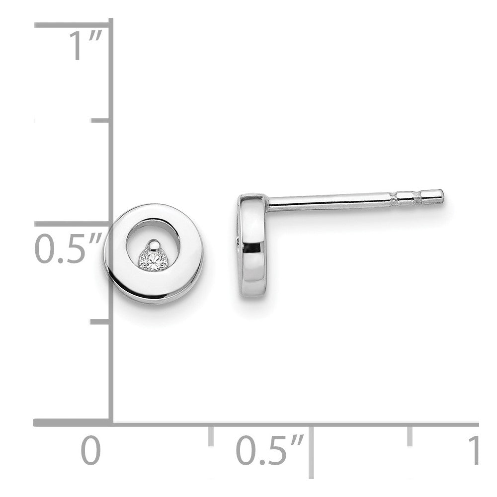 White Ice Diamant-Ohrstecker aus rhodiniertem Sterlingsilber