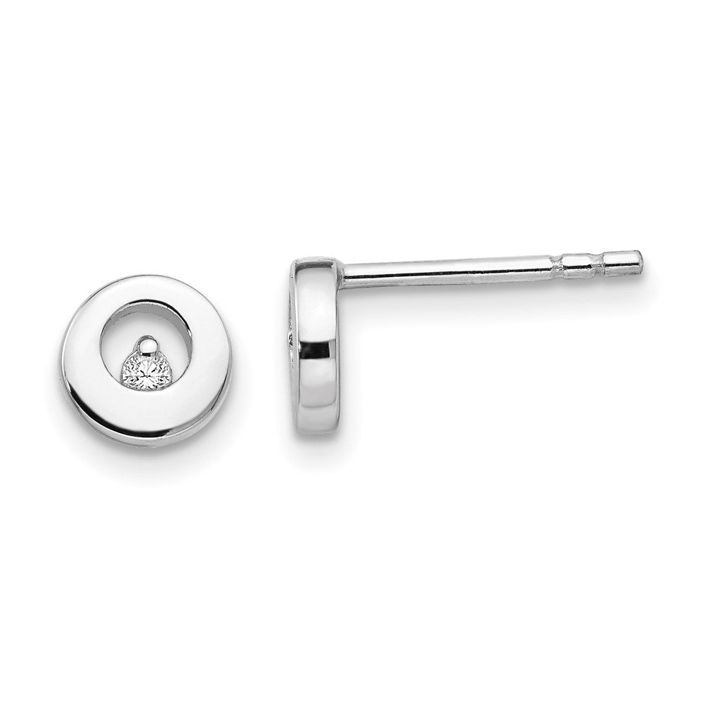 White Ice Diamant-Ohrstecker aus rhodiniertem Sterlingsilber