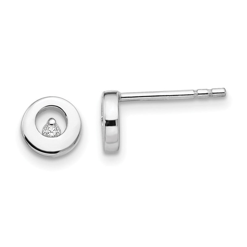 White Ice Diamant-Ohrstecker aus rhodiniertem Sterlingsilber