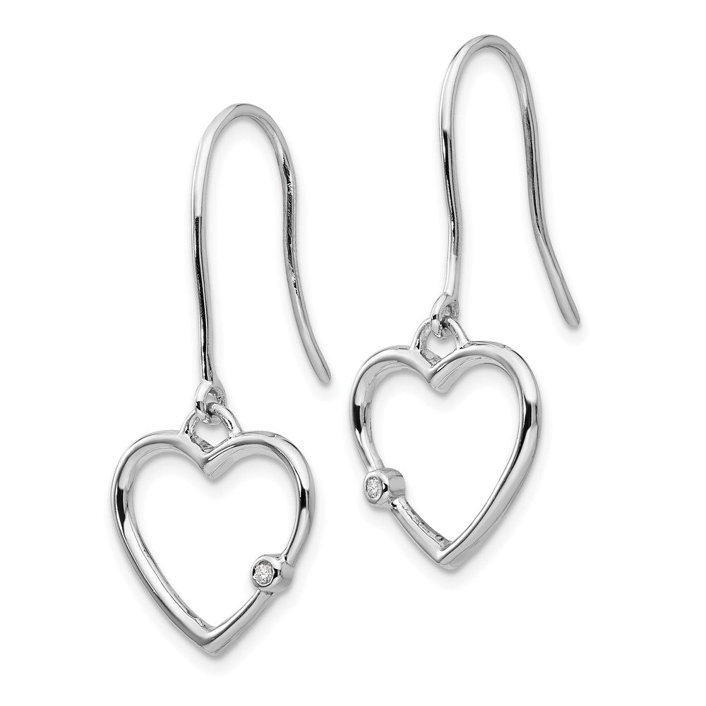 White Ice Diamant-Ohrhänger in Herzform aus rhodiniertem Sterlingsilber mit Ohrhaken