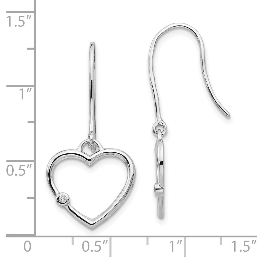 White Ice Diamant-Ohrhänger in Herzform aus rhodiniertem Sterlingsilber mit Ohrhaken