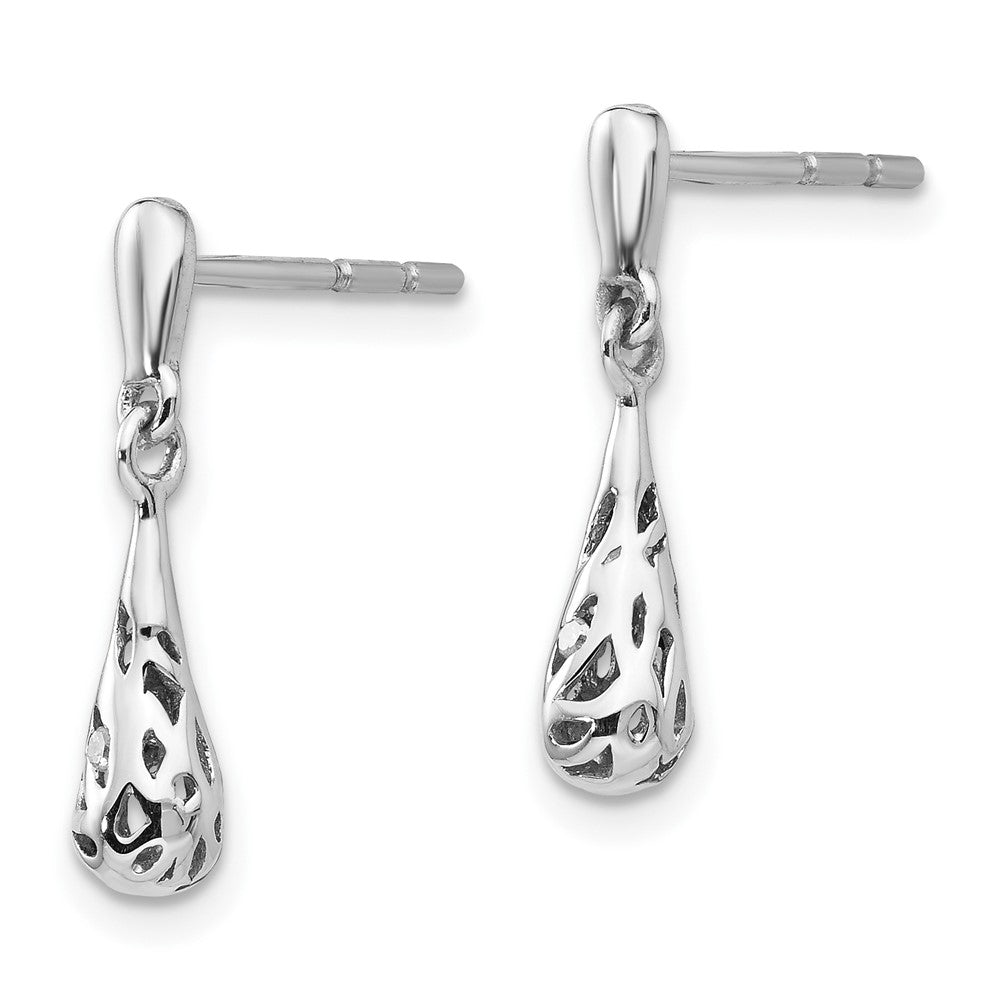 White Ice Ohrhänger aus rhodiniertem Sterlingsilber mit Diamant, Filigran-Design und Steckverschluss