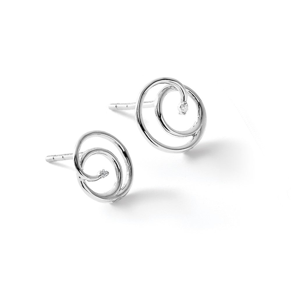 White Ice rhodinierte Diamant-Ohrstecker aus Sterlingsilber