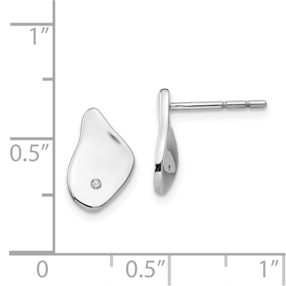 Ohrhänger mit weißem Diamant, 0,01 ct, Sterlingsilber rhodiniert