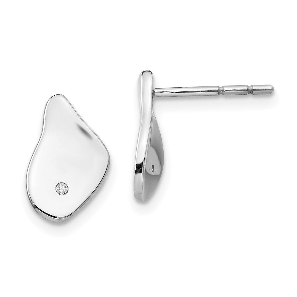 Ohrhänger mit weißem Diamant, 0,01 ct, Sterlingsilber rhodiniert