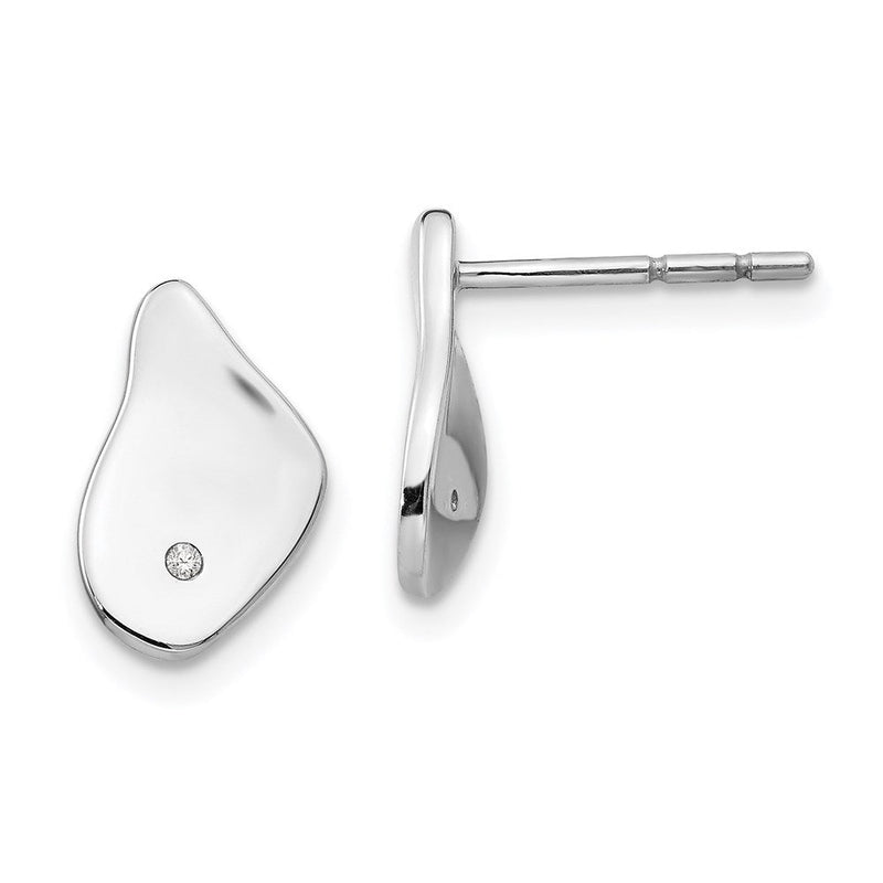 Ohrhänger mit weißem Diamant, 0,01 ct, Sterlingsilber rhodiniert