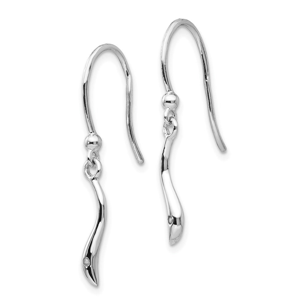 Rhodiniertes Sterlingsilber Diamant-Ohrhänger mit French-Wire-Verschluss