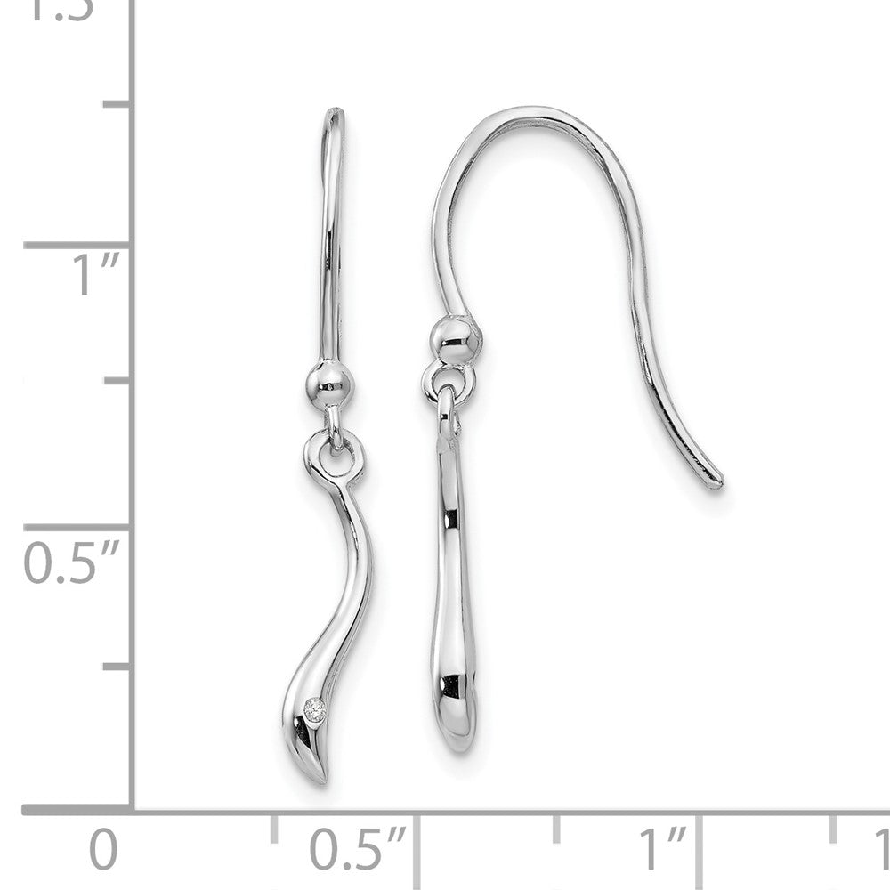 Rhodiniertes Sterlingsilber Diamant-Ohrhänger mit French-Wire-Verschluss