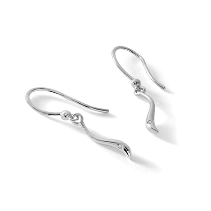 Rhodiniertes Sterlingsilber Diamant-Ohrhänger mit French-Wire-Verschluss