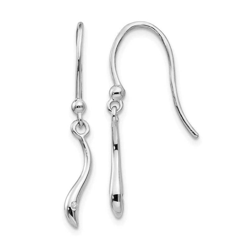 Rhodiniertes Sterlingsilber Diamant-Ohrhänger mit French-Wire-Verschluss