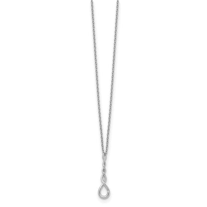 Sterlingsilber Weiß Eis Rhodiniert 18 Zoll Gedreht Diamant Akzente Halskette mit 2 Verlängerung