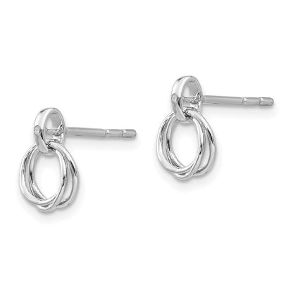 White Ice Ohrstecker aus rhodiniertem Sterlingsilber mit drei Ringen und Diamanten