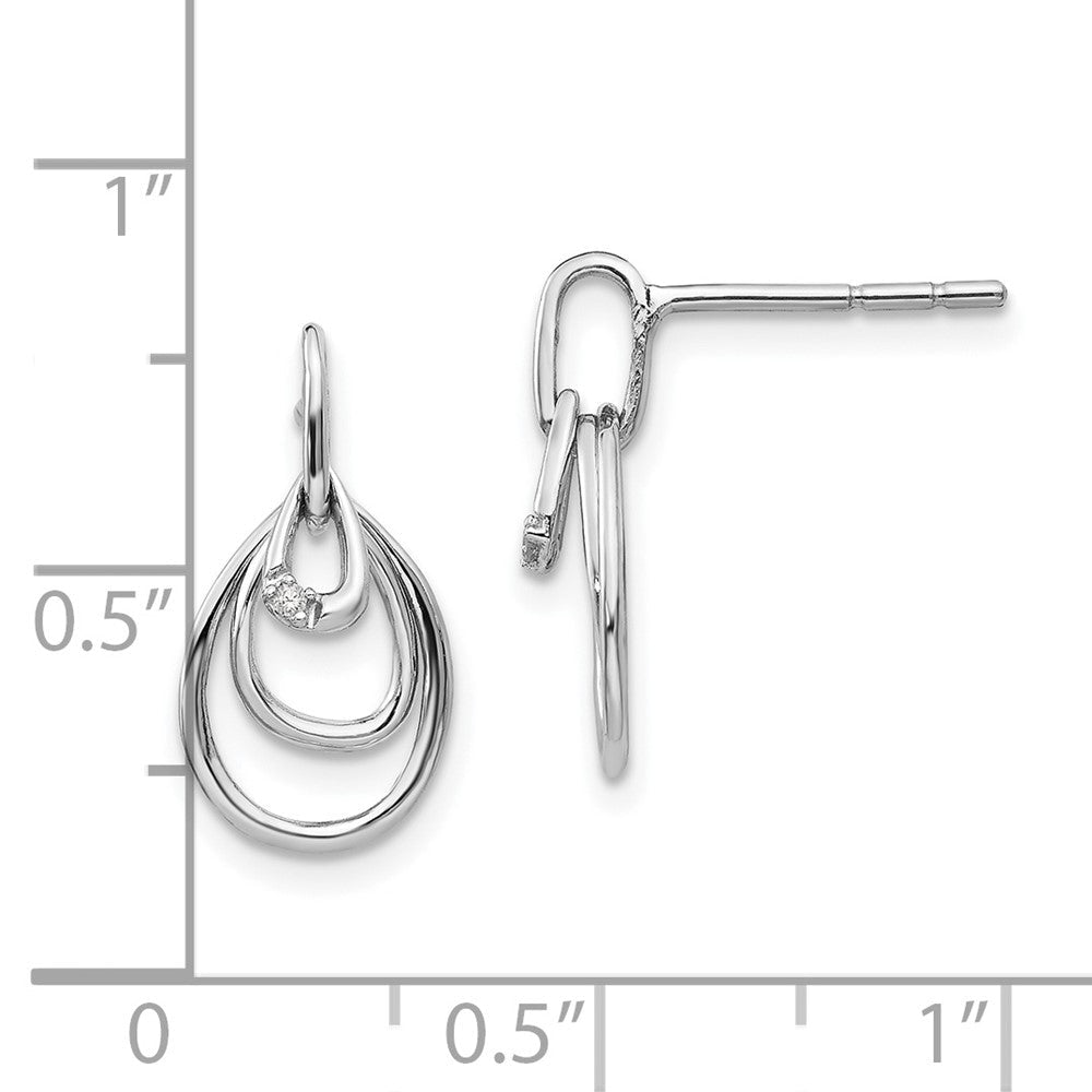 White Ice Diamant-Ohrhänger aus rhodiniertem Sterlingsilber in Tropfenform mit Ohrstecker