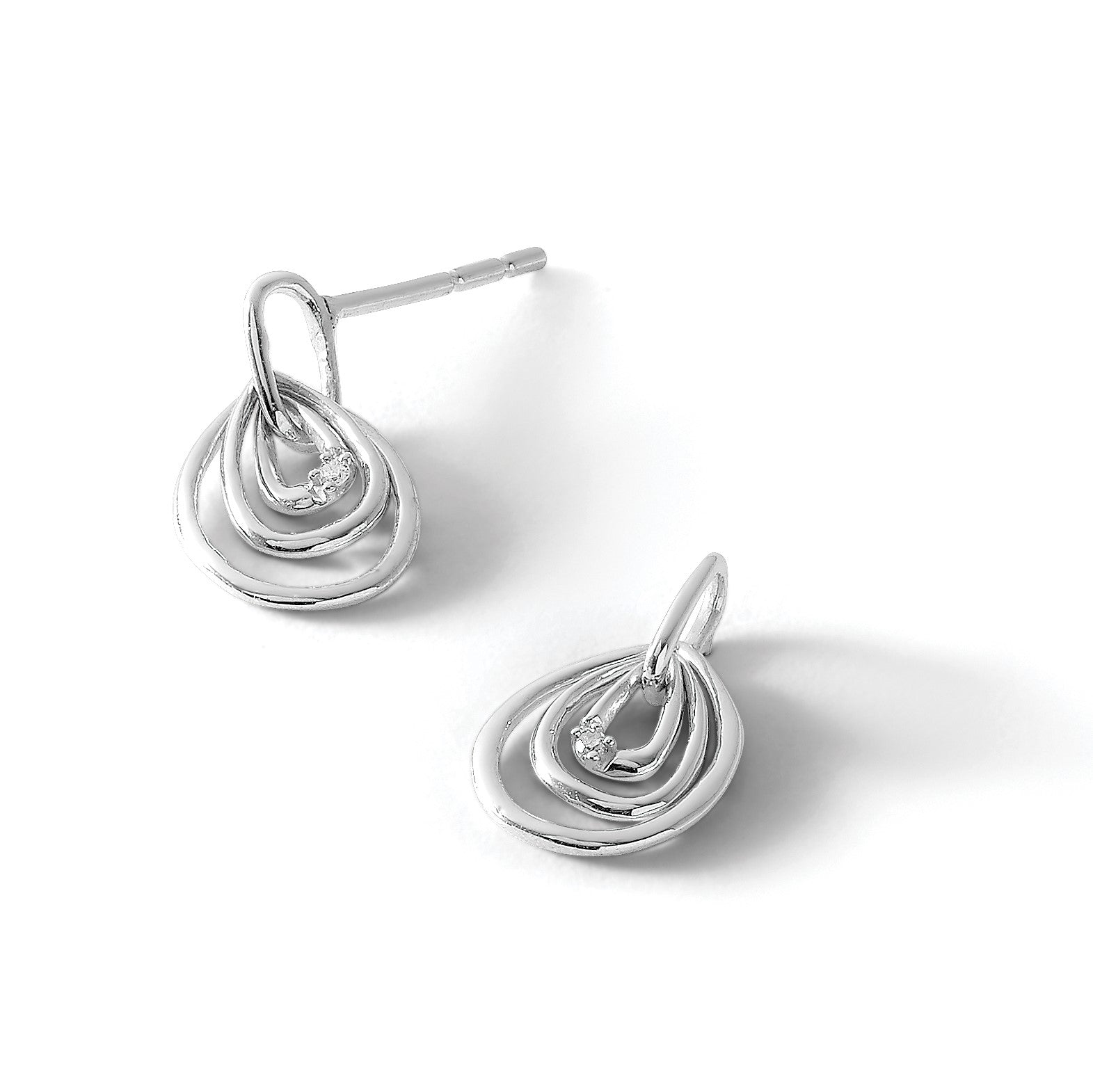 White Ice Diamant-Ohrhänger aus rhodiniertem Sterlingsilber in Tropfenform mit Ohrstecker