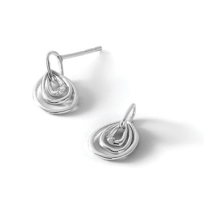 White Ice Diamant-Ohrhänger aus rhodiniertem Sterlingsilber in Tropfenform mit Ohrstecker