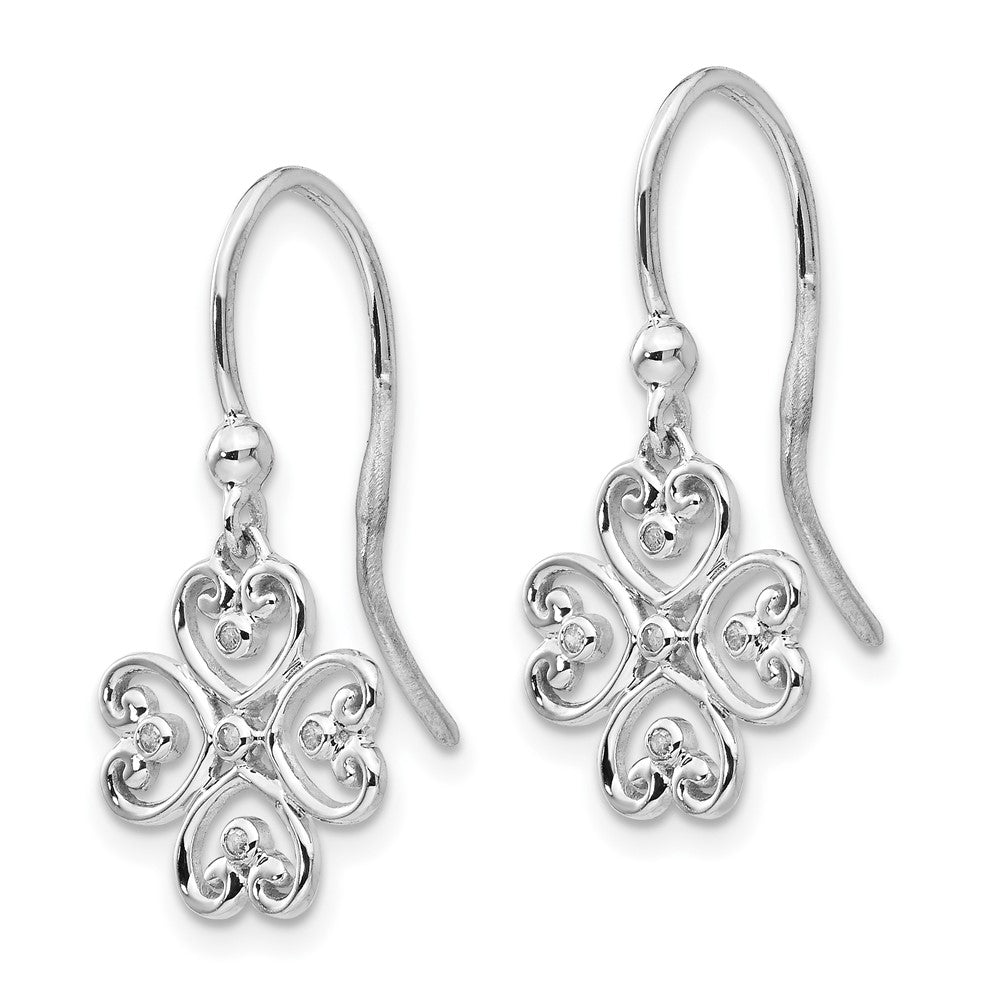 White Ice Diamant-Ohrhänger aus rhodiniertem Sterlingsilber mit French-Wire-Verschluss