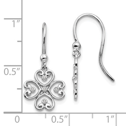 White Ice Diamant-Ohrhänger aus rhodiniertem Sterlingsilber mit French-Wire-Verschluss