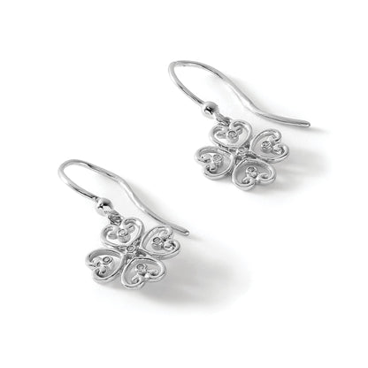 White Ice Diamant-Ohrhänger aus rhodiniertem Sterlingsilber mit French-Wire-Verschluss