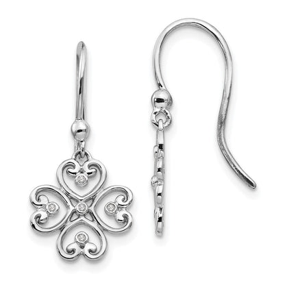 White Ice Diamant-Ohrhänger aus rhodiniertem Sterlingsilber mit French-Wire-Verschluss