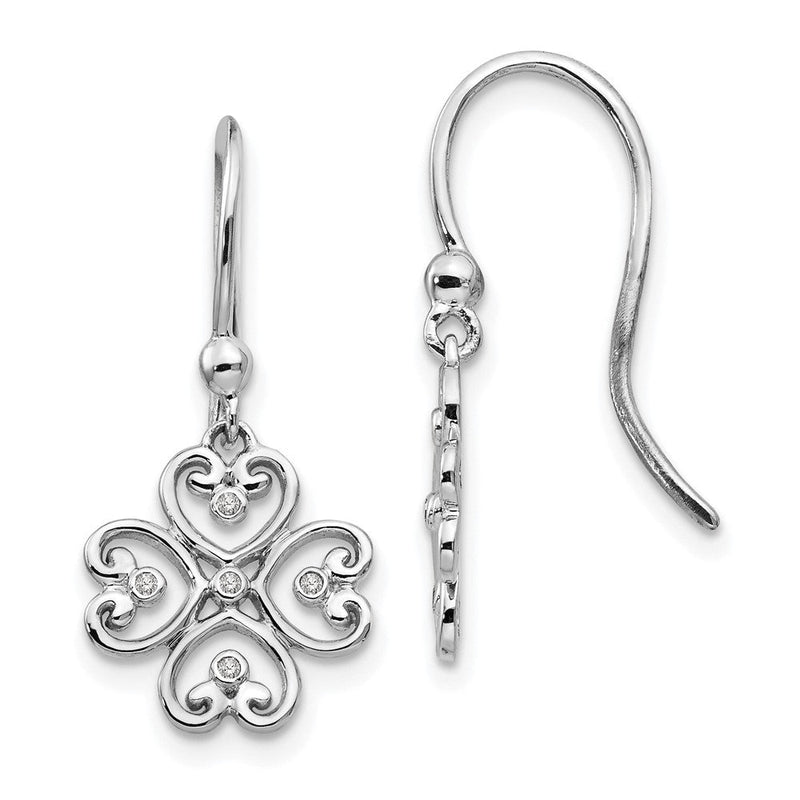 White Ice Diamant-Ohrhänger aus rhodiniertem Sterlingsilber mit French-Wire-Verschluss