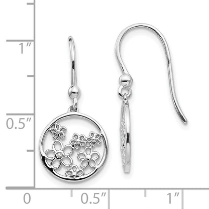 White Ice Ohrhänger aus rhodiniertem Sterlingsilber mit Diamant-Blume und Ohrhaken
