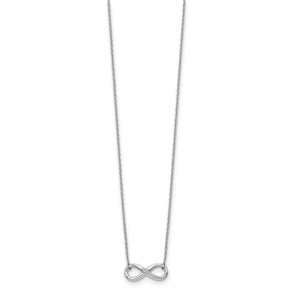 Sterlingsilber Weiß Eis Rhodiniert 18 Zoll Diamant Unendlichkeit Halskette