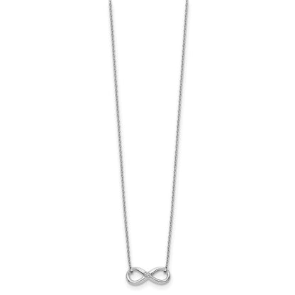 Sterlingsilber Weiß Eis Rhodiniert 18 Zoll Diamant Unendlichkeit Halskette