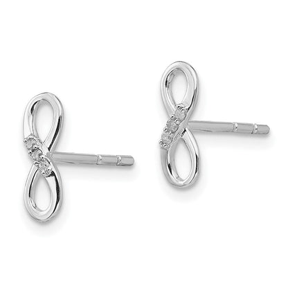 White Ice Ohrstecker mit Unendlichkeitssymbol aus rhodiniertem Sterlingsilber mit Diamanten