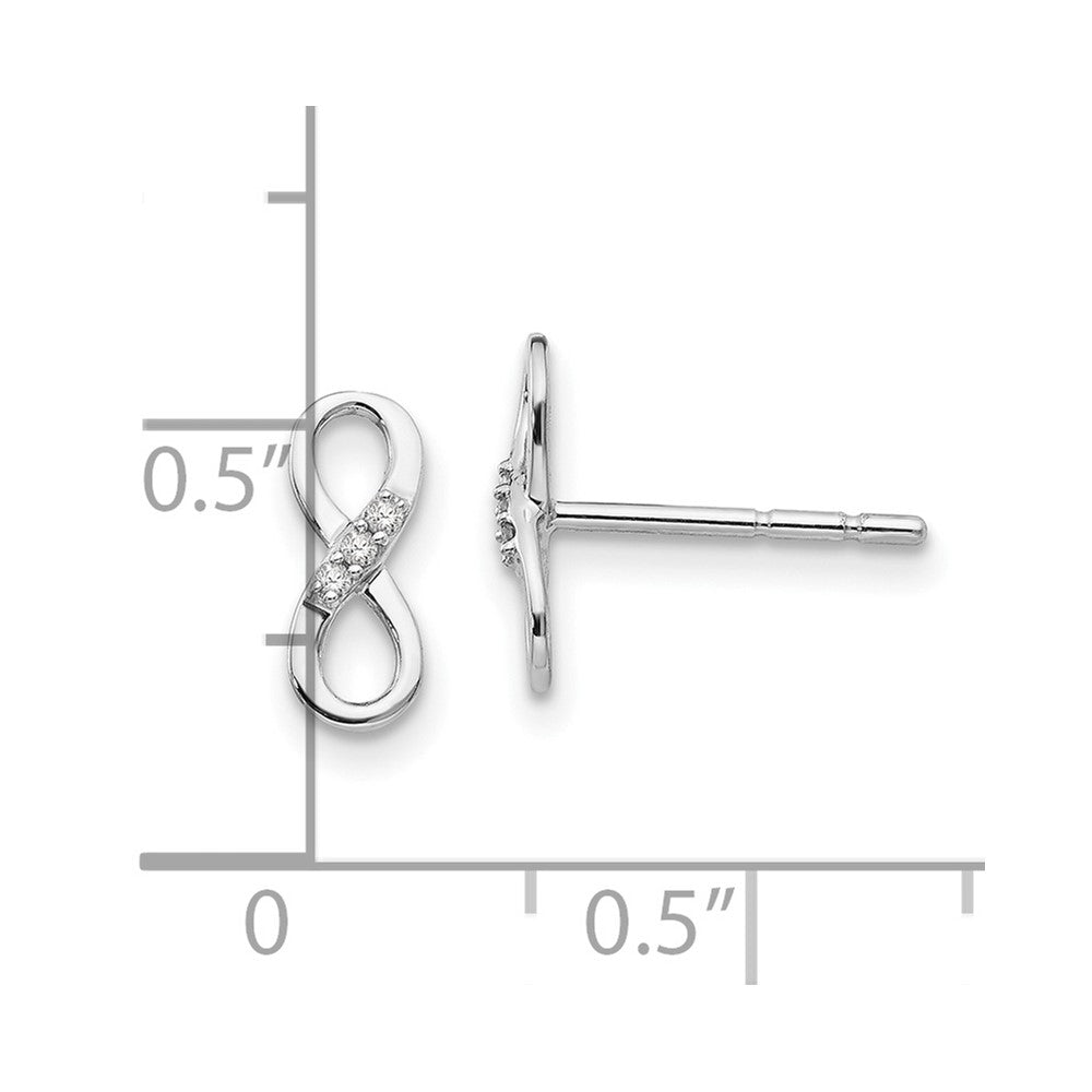 White Ice Ohrstecker mit Unendlichkeitssymbol aus rhodiniertem Sterlingsilber mit Diamanten