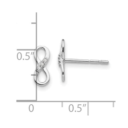 White Ice Ohrstecker mit Unendlichkeitssymbol aus rhodiniertem Sterlingsilber mit Diamanten