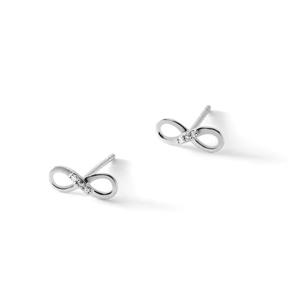 White Ice Ohrstecker mit Unendlichkeitssymbol aus rhodiniertem Sterlingsilber mit Diamanten