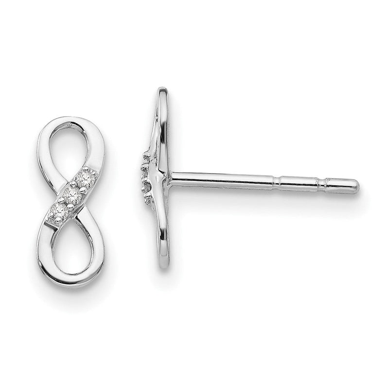 White Ice Ohrstecker mit Unendlichkeitssymbol aus rhodiniertem Sterlingsilber mit Diamanten