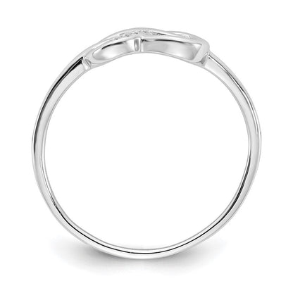 Sterlingsilber Weiß Eis Rhodiniert Diamant Unendlichkeit Ring