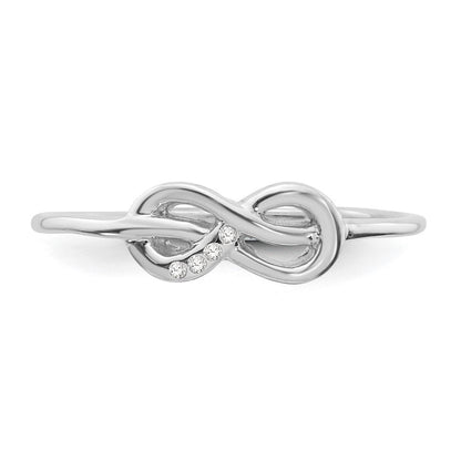Sterlingsilber Weiß Eis Rhodiniert Diamant Unendlichkeit Ring