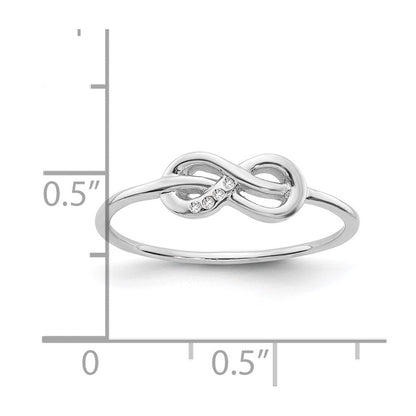 Sterlingsilber Weiß Eis Rhodiniert Diamant Unendlichkeit Ring
