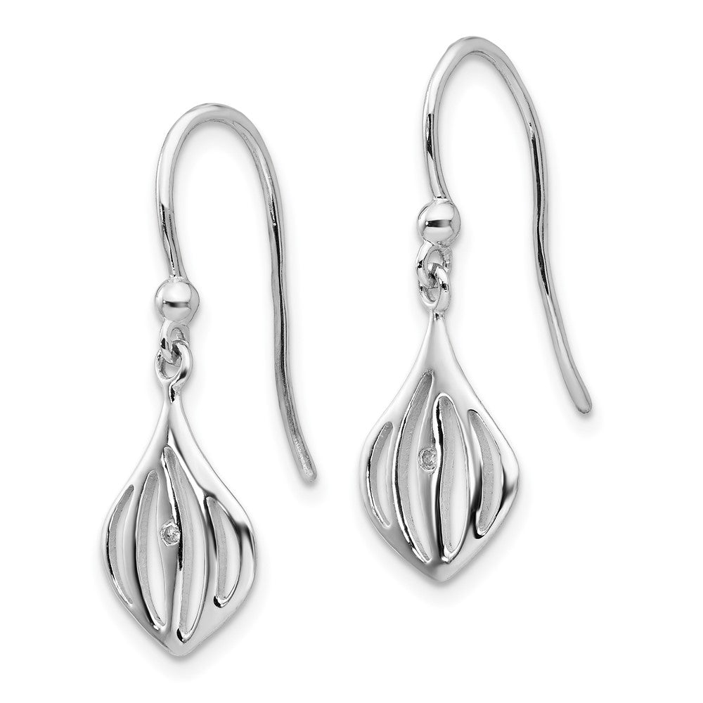 Ohrhänger aus rhodiniertem Sterlingsilber mit Diamanten, 0,01 ct