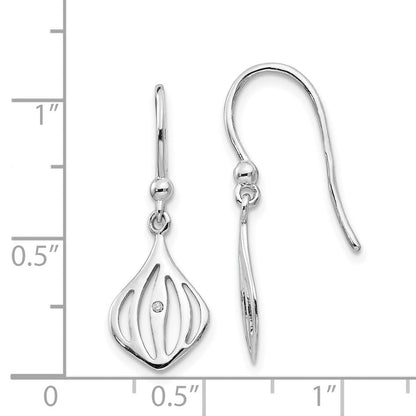 Ohrhänger aus rhodiniertem Sterlingsilber mit Diamanten, 0,01 ct