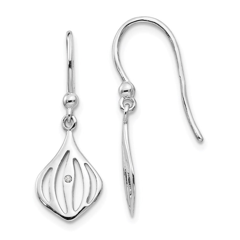 Ohrhänger aus rhodiniertem Sterlingsilber mit Diamanten, 0,01 ct