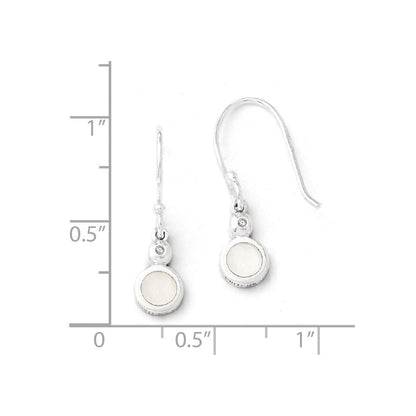 Sterlingsilber-Ohrhänger mit 0,01 ct. Diamant und Perlmutt, mit Schäferhaken