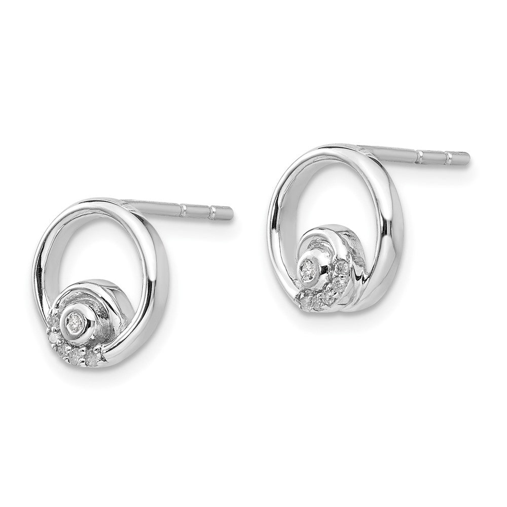 White Ice Sterlingsilber Ohrstecker rhodiniert mit Blautopas und Diamant