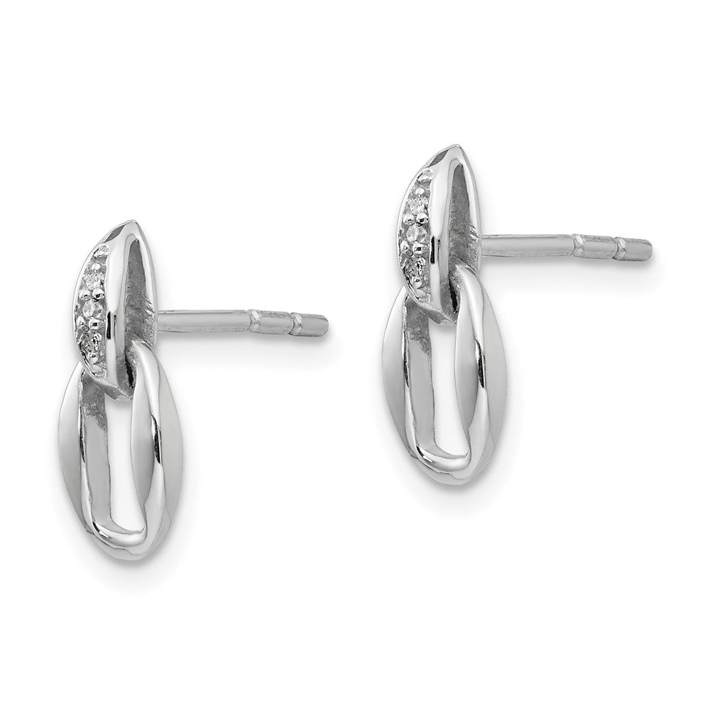 White Ice Ohrhänger mit Ohrstecker offen oval Diamant Sterlingsilber rhodiniert