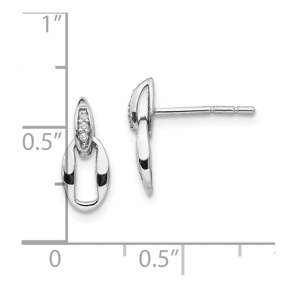 White Ice Ohrhänger mit Ohrstecker offen oval Diamant Sterlingsilber rhodiniert