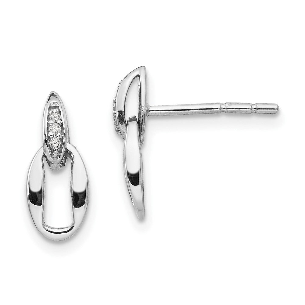 White Ice Ohrhänger mit Ohrstecker offen oval Diamant Sterlingsilber rhodiniert