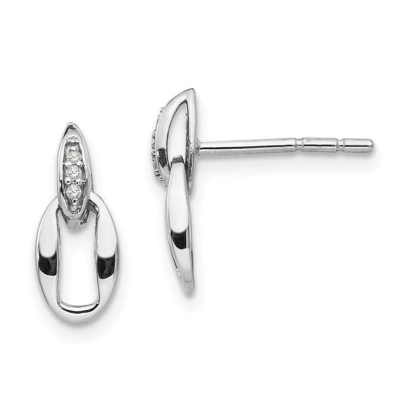 White Ice Ohrhänger mit Ohrstecker offen oval Diamant Sterlingsilber rhodiniert